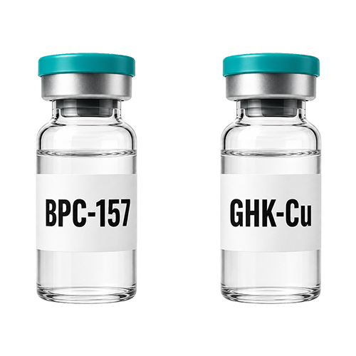 Ilustrație comparativă BPC-157 vs GHK-Cu