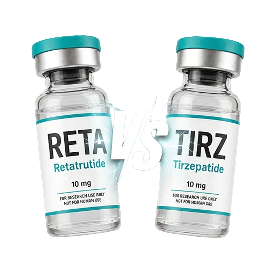 Ilustrație comparativă Retatrutidă vs Tirzepatidă