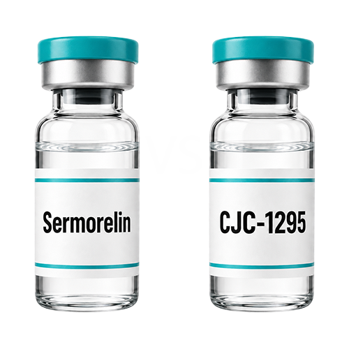 Ilustrație comparativă Sermorelin vs CJC-1295