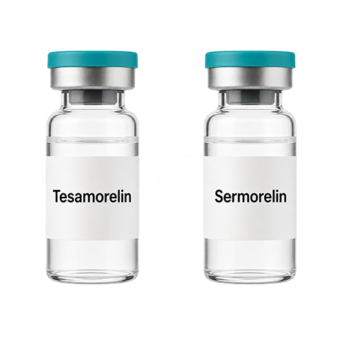 Ilustrație comparativă Tesamorelin (Egrifta) vs Sermorelin